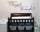 If Nothing Ever Changed, we wouldn't have butterflies - Butterfly Quote Girl's Room Decal